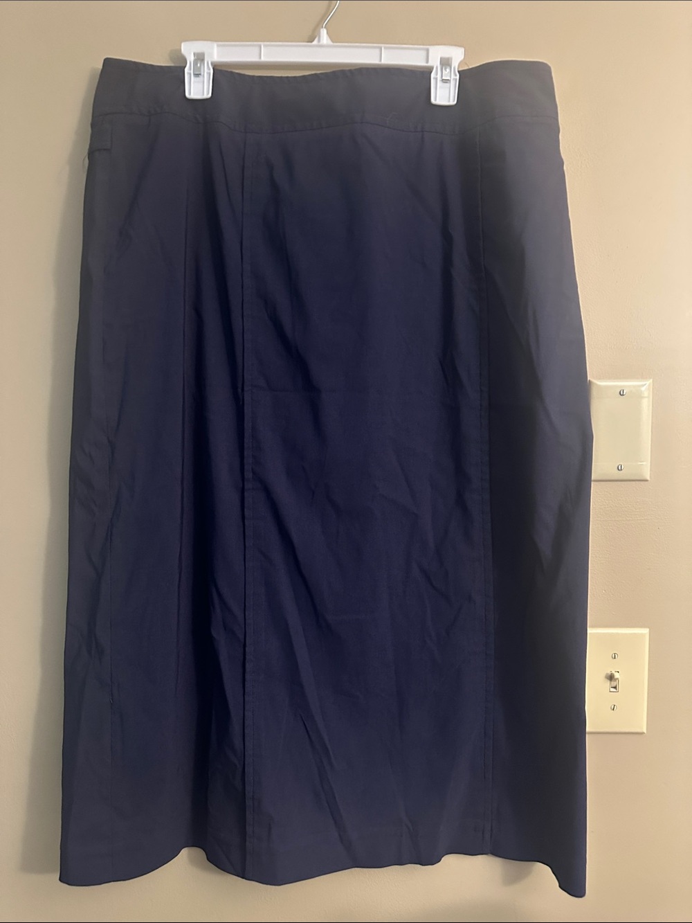 Harve Benard Navy Midi A-Line Skirt